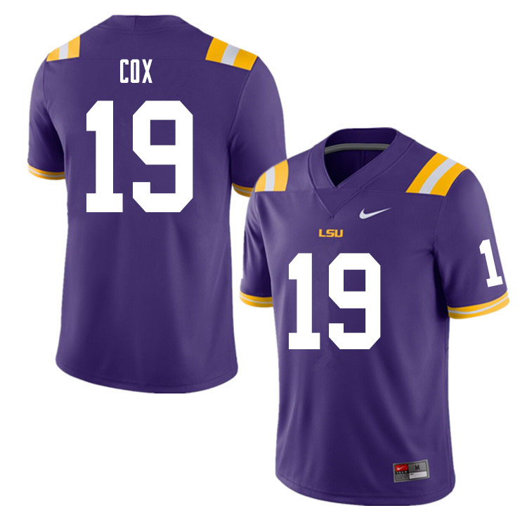 Men #19 Jabril Cox LSU Tigers College Football Jerseys Sale-Purple
